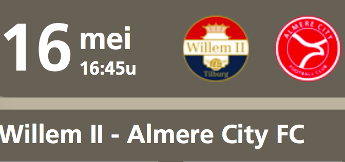 Kijk Willem II – Almere City in ons clubhuis