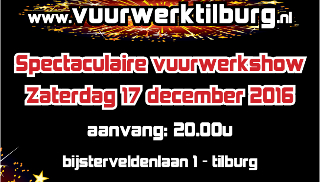 Spectaculaire vuurwerkshow bij Sc ’t Zand op zaterdag 17 december 2016