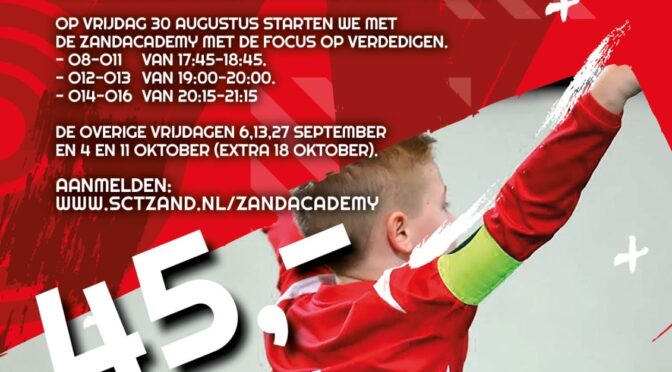 INSCHRIJVING ZANDACADEMY NAJAAR 2024 IS GEOPEND